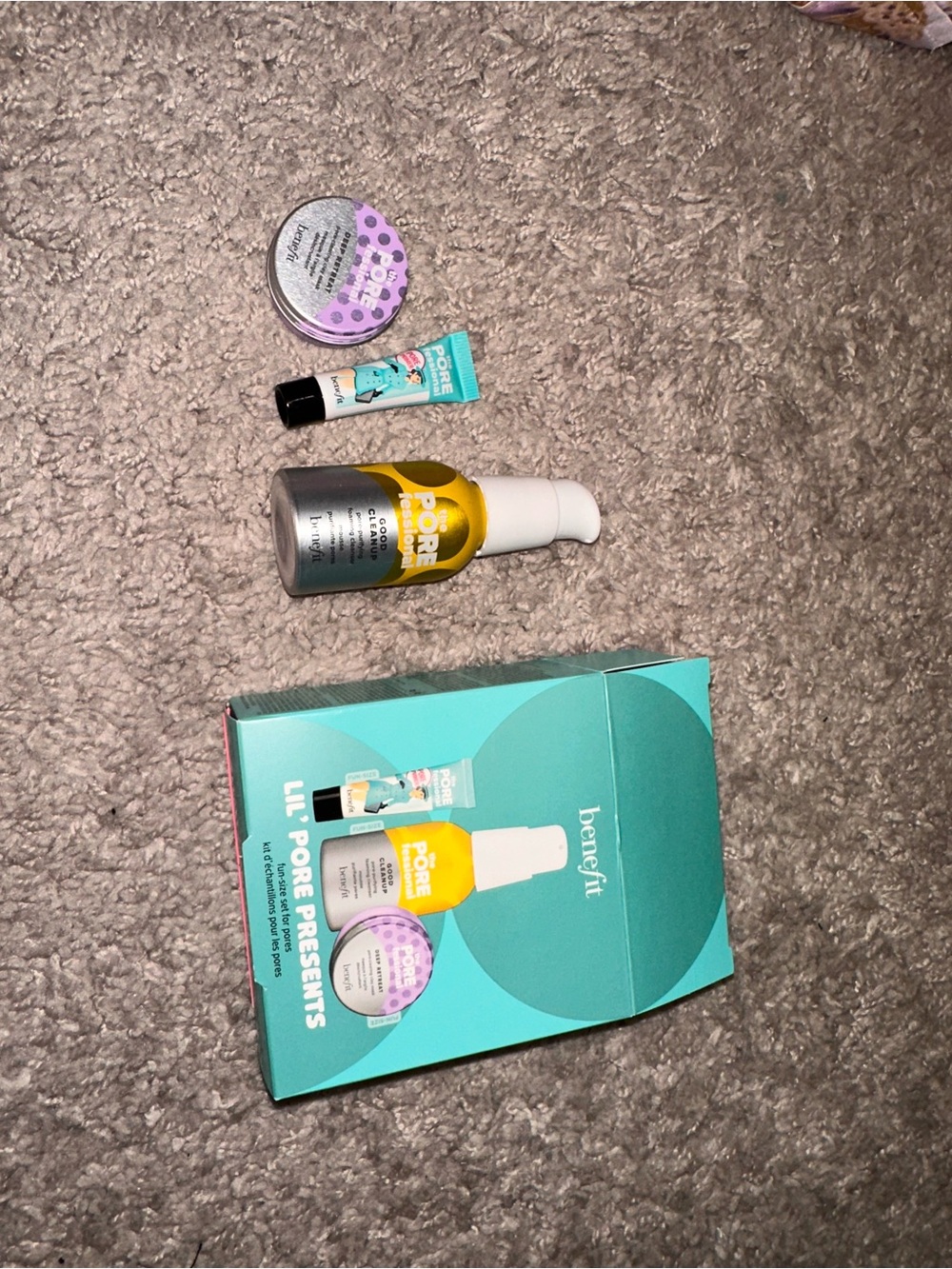 Benefit Lil' Pore Presents Mini Pore-Refining Set - Teal, Yellow, Purple
